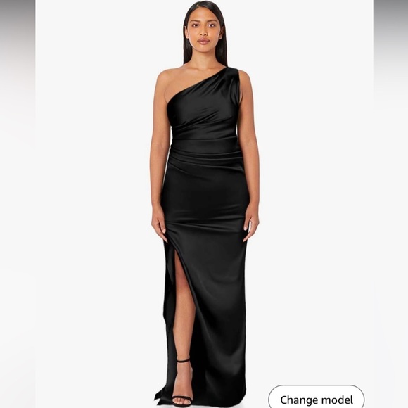 One Shoulder High Split Cocktail Maxi Dress size large - Picture 1 of 4